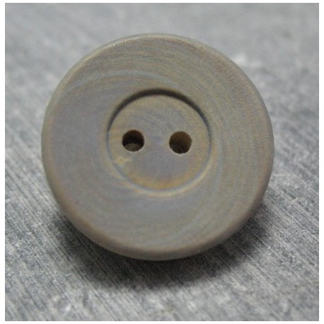 Bouton buis gris bleu 22mm  